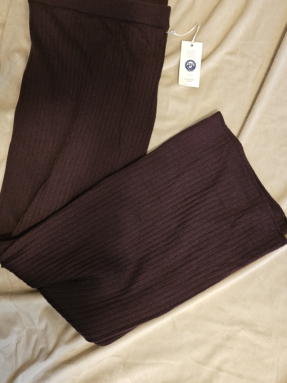 Abercrombie & Fitch Ribbed Maxi Skirt 100% WOOL- Dark Brown